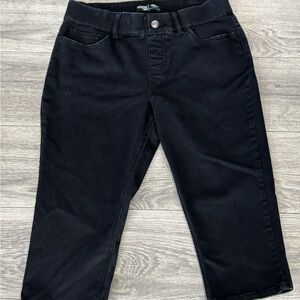 Riders Lee Women’s Mid Rise Black Capri Jeans Pants Size 10 Stretch Denim Used